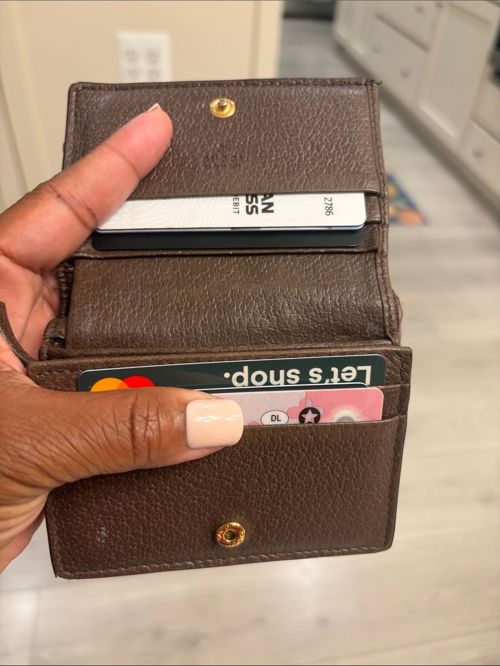 Gucci Brown Signature Wallet with Green & Red Web - Picture 3 of 7